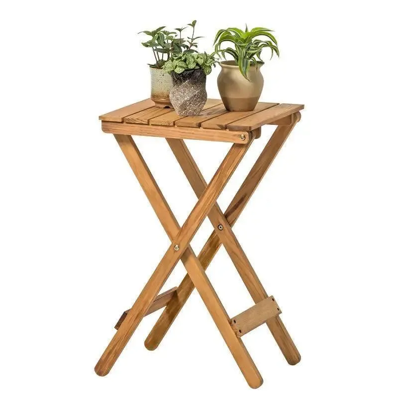 Solid Wooden Square Foldable Table Dining Study Balcony Indoor Outdoor