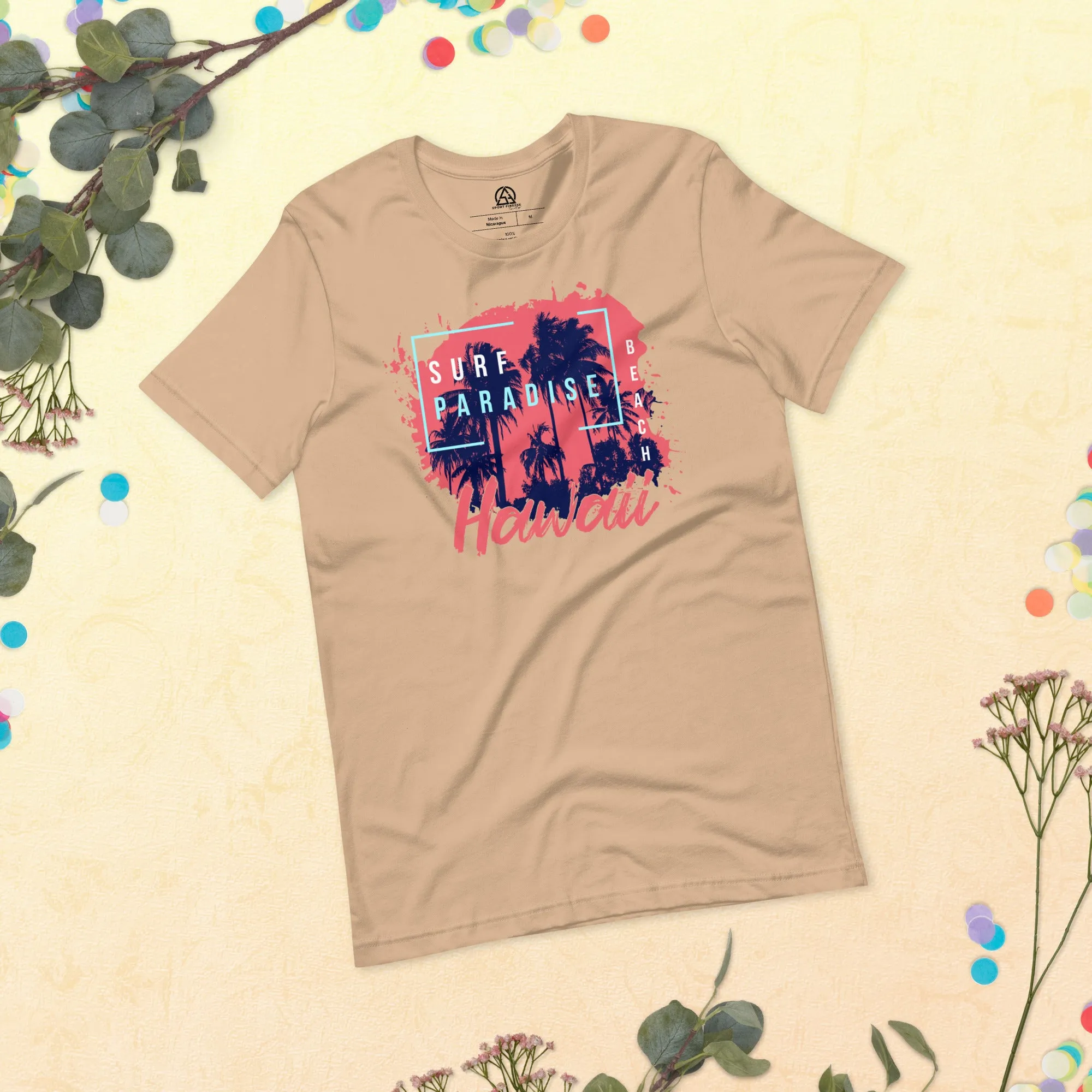Surf Paradise Hawaii Beach Unisex t-shirt