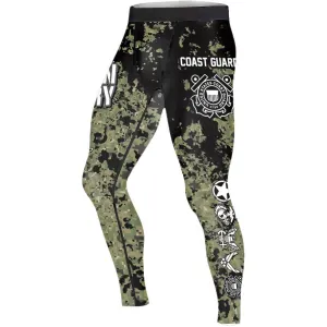 Veteran Coast Guard Camouflage Men's Compression Leggings