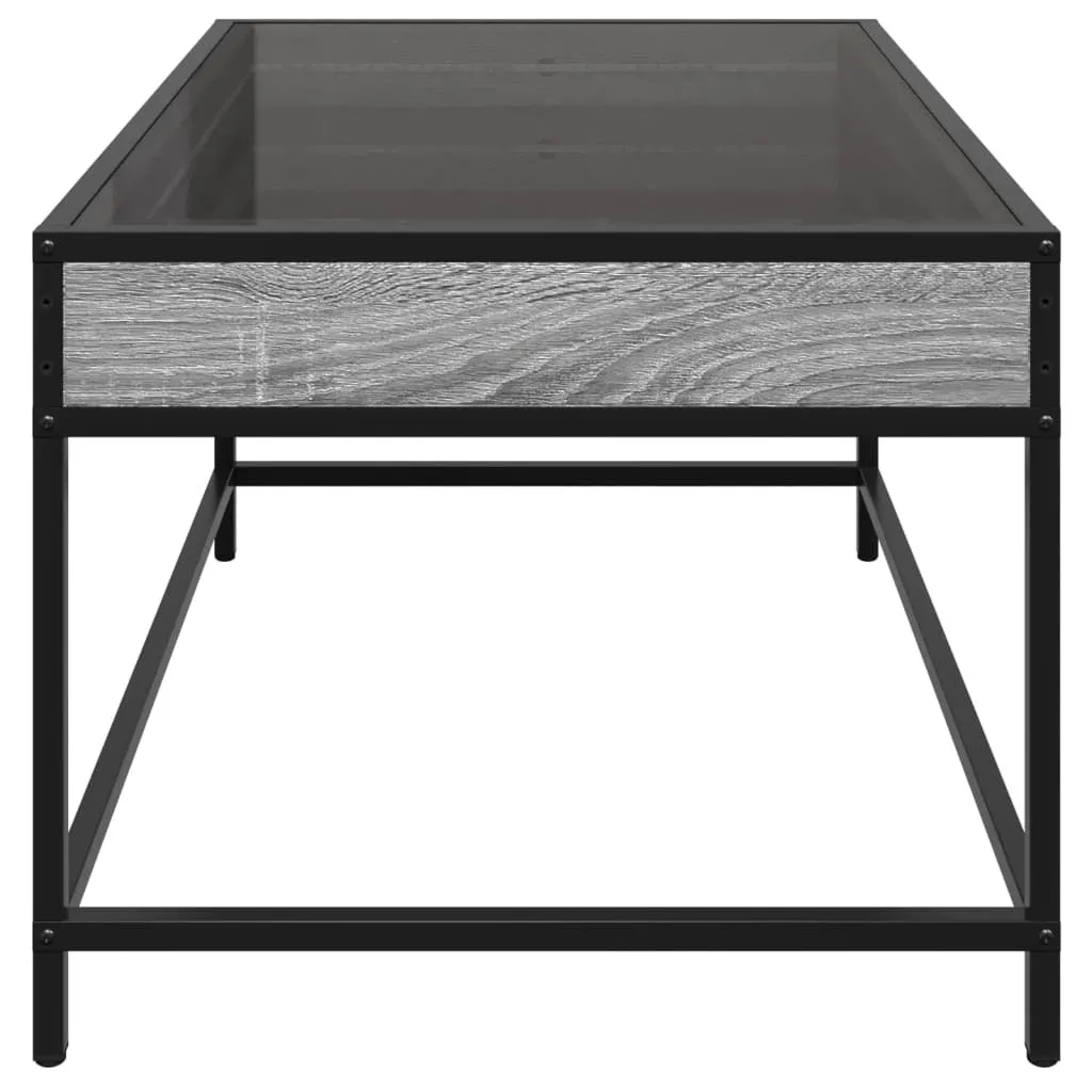 vidaXL Coffee Table with Infinity LED Grey Sonoma 70x50x41 cm