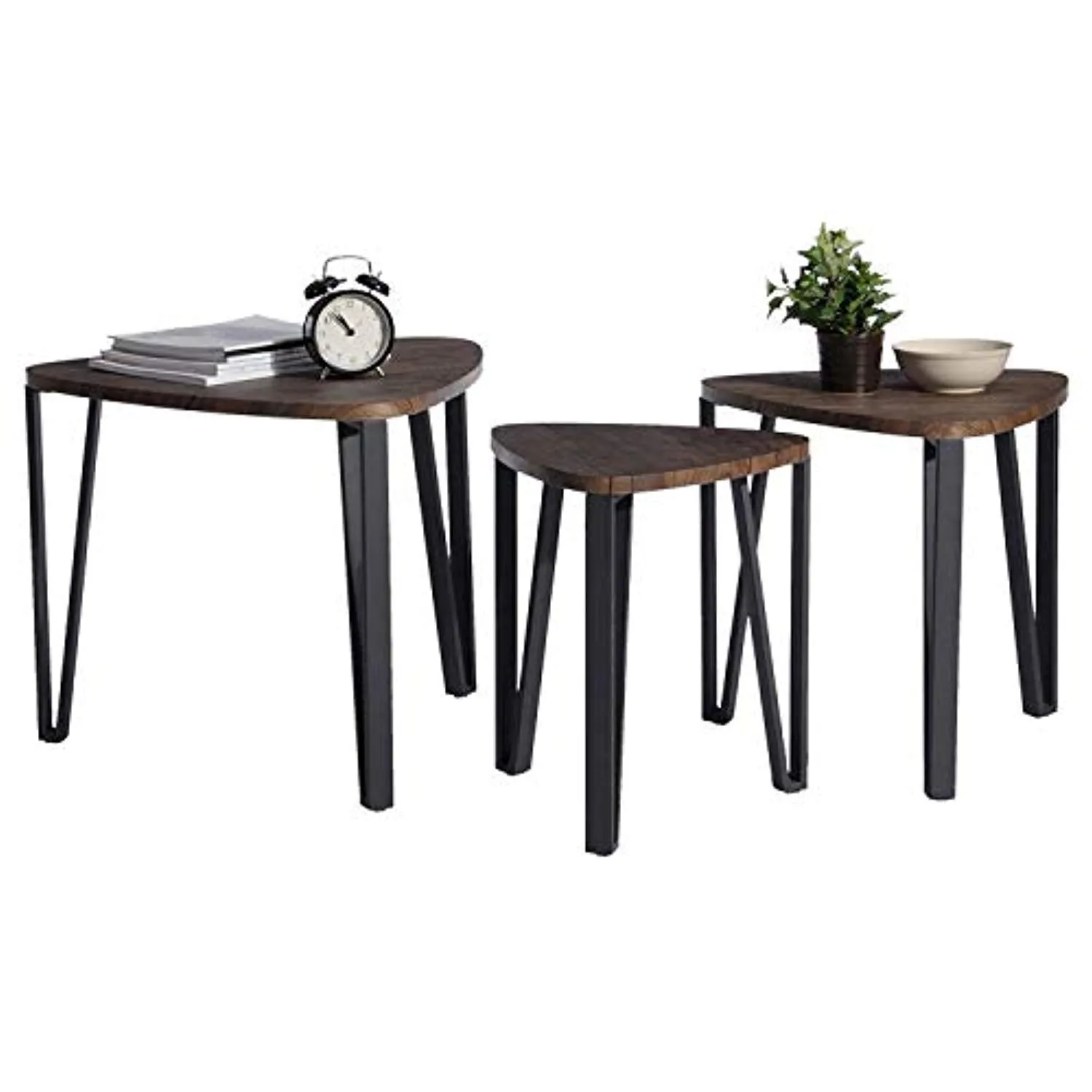 Vintage Nesting Coffee Table Set for Living Room Industrial Stacking End Side Table