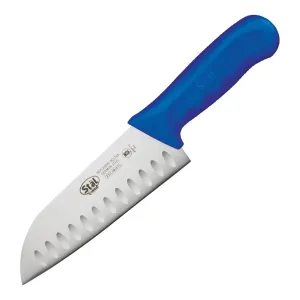 Winco KWP-70U 7" Santoku Knife, Blue PP Handle
