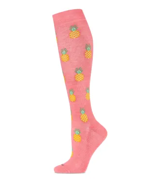 Women's Pineapple Paradise Bamboo Blend 8-15mmHg Graduated Compression Socks